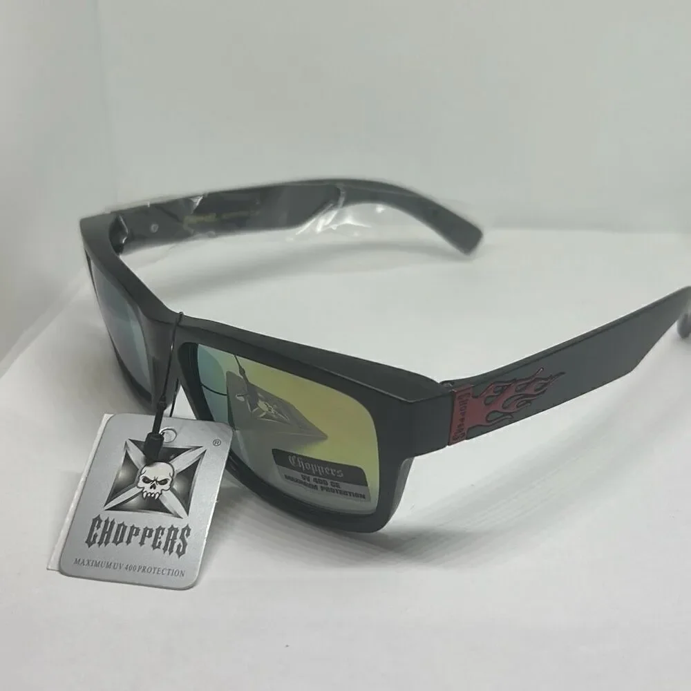 Choppers Biker Flame Mirrored Sunglasses